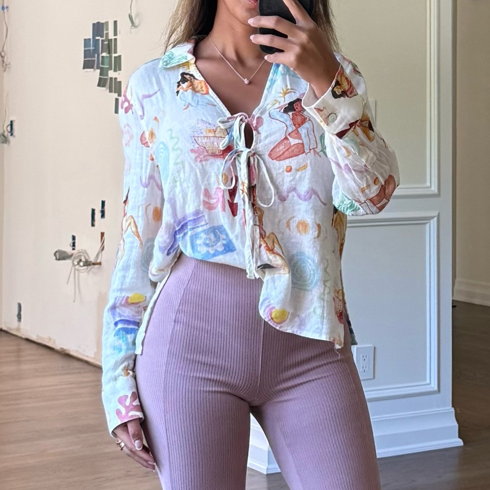 Rails Multicolor Printed Blouse Elm Shirt in Ivory Bathing Ladies🫣 - Picture 17 of 17